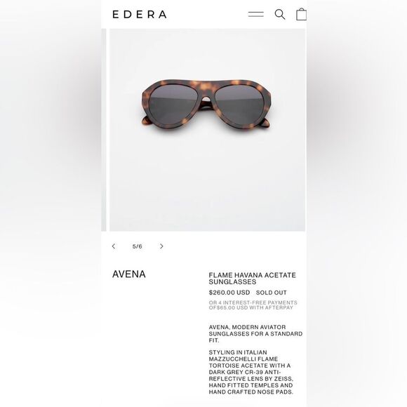 NEW EDERA AVENA  FLAME HAVANA ACETATE SUNGLASSES IN Turquoise main image 7